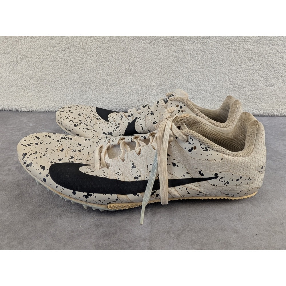 Nike Zoom Rival S 9 Mens 11.5 Track Spikes Cream Black Splatter 907564-002